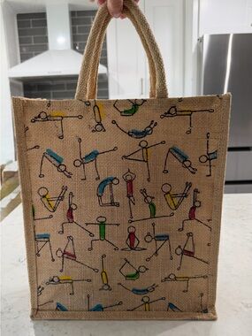 Yoga or Pilates Jute Carry Tote